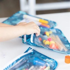 Resim Bumkins 3'lü Şeffaf Seyahat Çantası - Blue Tropic 