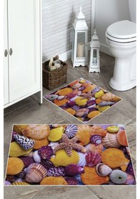 Resim Multi Kaymaz Taban Deniz Taş Tema Banyo Paspas Bp-19 çok renkli 