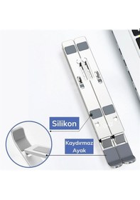 Resim Ayarlanabilir Dizüstü Destek Tabanı Tamamen Katlanabilir Taşınabilir Laptop Yükseltici 
