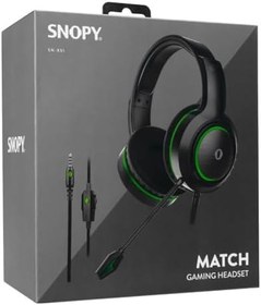 Resim RAMPAGE SNOPY SN-X51 MATCH Siyah/Yeşil Gaming Kulaklık 
