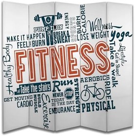Resim Fitness Temalı Özel Tasarım Paravan Room Divider 180 x 200 cm 