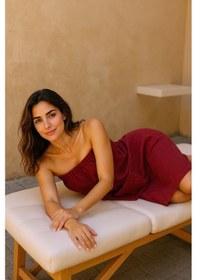 Resim % 100 Pamuklu Laodikeia Sarma Havlu, Duş, Deniz-plaj, Spa Banyo Havlusu Kadın Bordo 