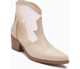 Resim Sevala Bej Nakışlı Trasparan Detaylı Western Kadın Yazlık Bot 