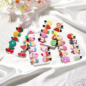 Resim 10'lu Set Sevimli Prenses Saç Tokası - Meyve Desenli, Saça Zarar Vermeyen Yan Klips 