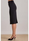 Resim Midi Siyah Örme Etek Siyah 