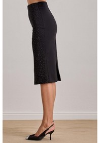 Resim Midi Siyah Örme Etek Siyah 