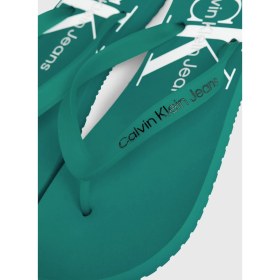 Resim Calvin Klein Beyaz - Turkuaz Erkek Plaj Terliği Beach Sandal Monogram Tpu 