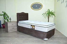 Resim Baza Başlık Yatak 13537 100 * 200 Taytüy Kahverengi Kumaş Pedli Ort Pamuk Yatak 