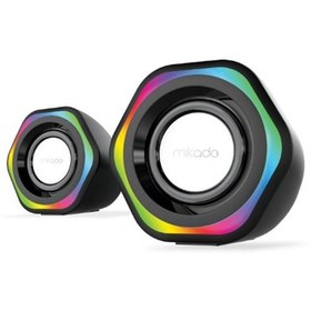 Resim Mikado Md-178 2.0 3w-2 Beyaz Rgb Aydınlatmalı Usb + 3.5mm Usb 5v Speaker Hoparlör 