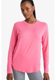 Resim Defacto Standart Fit Bisiklet Yaka Sporcu Uzun Kollu Tişört G3779ax25sppn239 Pembe-pn239 