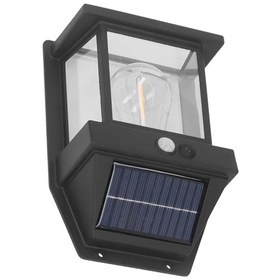 Resim Büro Ev Ofis Yazlık Bahçesi İçin Duvar Tip Sensörlü Solar Şarjlı Aplik Led Aydınlatma Açık Gri 