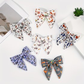 Resim 1 adet Kumaş Kentucky Derby Bow Clip - Canlı At Yarışı Tasarımı, Polyester, Tüm Mevsimler İçin Rahat Stil, Gençler İçin İdeal, Kentucky Derby Kıyafeti|Sporlu Bow Tasarımı|Polyester Bow 