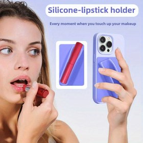 Resim 1 Adet Silikon Ruj Tutucu Telefon Standı - Taşınabilir, Pürüzsüz Yüzeyler İçin Yeniden Kullanılabilir Emme Kavrama Sistemi, Ruj ve Makyaj Örnekleri için Kolay Erişim, Mor 