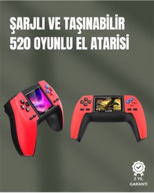 Resim Ronanna P5 GamePad Retro Konsol – Nostaljik Oyun Deneyimi, 520 Klasik Oyun Seçeneği 