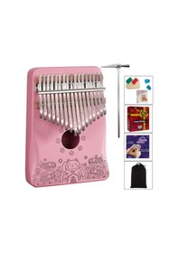 Resim Midex KLX - 350 Pembe Kalimba Gerçek Ağaç 17 Tuşlu Full Set 