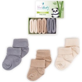 Resim Novibaby 3'lü Bambu Yenidoğan Bebek Çorabı I Uncle I 0-6 ay "Karışık Renkli" 