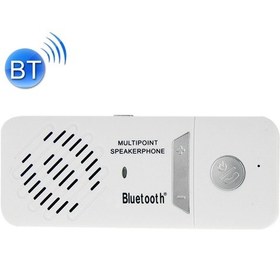 Resim Araç Şarj Cihazı İle Bluetooth Çok Noktalı Hoparlör Güneşlik Bluetooth Araç Kiti Beyaz 