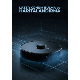 Resim Trident T23S Serisi Akıllı Lazer Navigasyonlu Robot Süpürge Siyah 