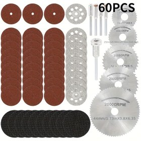 Resim 60 Adet Metal Mini Testere Bıçağı Seti HSS Mini Dairesel Testere Bıçağı Döner Aletler için Reçine Off Tekerlekler Elmas Diskler 