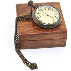 Resim Larimar Ahşap Kutulu Pirinç Köstekli Saat Model 1 - 9036443956728lmr 