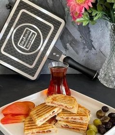 Resim Taşhan İç Dış Granit Lüx Ocak Üstü Emzikli El Tost Makinesi 