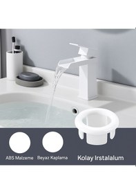 Resim Şık Ve Uyumlu Tasarımıyla Beyaz Lavabo Taşma Yüzüğü Standart Mo Beyaz 
