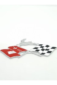 Resim CybillStore Ralli Bayraklı Ceylanlı Döküm Krom Metal Arma Özel Yapım 