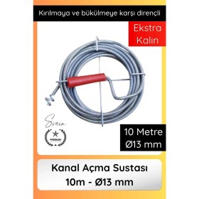 Resim Svein #kanalaçıcı Kanal Açma Sustası 10 M 13 mm Profesyonel Lavabo Gider Açıcı Spirali Güçlü Temizlik 