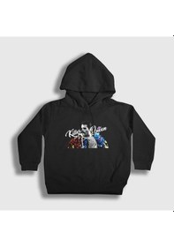 Resim Presmono Unisex Çocuk Killer Queen Freddie Mercury Kapüşonlu Sweatshirt Siyah 