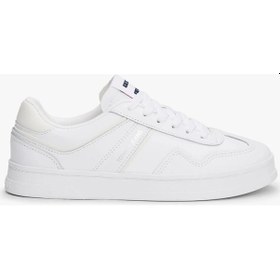 Resim Tommy Hilfiger Kadın Deri Karışımlı Beyaz Sneaker Beyaz 