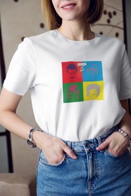 Resim Kio Tasarım Kadın Queen Rock Müzik Grubu Freddie Mercury Baskılı Tişört 
