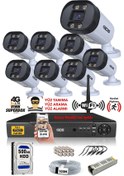 Resim IDS DS-2032HD-WL-SET8-500 8 Kameralı 1080P Full HD 5 MP Sony Lensli Kamera Seti - 2032 