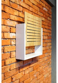 Resim Modem Saklama Kutusu Sürgülü Yukarı Açılır 35y 40g Çizgili Meşe 