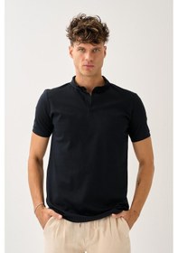 Resim Alexander Gardi Erkek Comfort Fit Polo T-shirt Siyah 