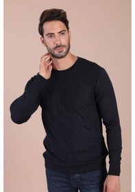 Resim Ferraro Bisiklet Yaka Superfine Yün Kazak - Lacivert Lacivert (490434032) Lacivert 