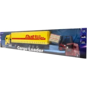 Resim Kutulu Sürtmeli Forklift ve Sarı Man Konteynır Tır 