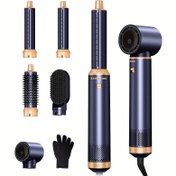 Resim All-in-One Hot Air Brush - Salon Kalitesinde Sonuçlar İçin Yüksek Güçlü Saç Kurutma Makinesi Düzleştirici Kullanımı Kolay Zaman Tasarrufu Daha Az Hasar Çoklu Isı Ayarı, AB Fişi 