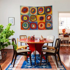 Resim Color Study, Squares With Concentric Circles Duvar Örtüsü - 60 cm x 90 cm 