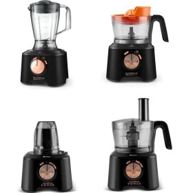 Resim 2500W Motor Gücü Hamur Yoğurma, Öğütücü, Çırpıcı, Blender 4 Kanatlı Doğrayıcı Mutfak Robotu 