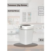 Resim Jet’s Home Tezgah Üstü Çöp Kovası 8 Lt Temassız Çöp Kovası Beyaz 