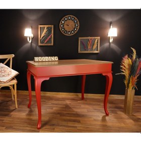 Resim Wooding-Mobilya Wooding 120 Cm Masif Kırmızı Naturel Yemek Masası 