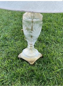 Resim Kristal Desenli Cam Antika Abajur 75 CM 