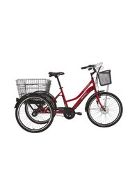 Resim Bisan E-porter Üç Tekerli Elektrikli Bisiklet 44cm V 24 Jant Nex.3 Vites Bayrak Kırmızı Beyaz Çok Renkli 