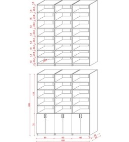 Resim Asra Trend %100 MDFLAM Beyaz Kapaklı Kitaplık K-50 