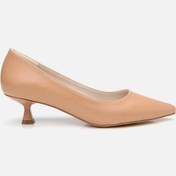 Resim Kadın Bej Kısa Topuklu Stiletto Bej 
