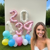 Resim 32 İnç Numaralı Folyo Balon Seti, 6 Şampanya Kurdeleli, Boyutlar: 0, 1, 2, 3, 4, 5, 6, 7 ve 9 Büyük Ölçülerde Doğum Günleri, Düğünler, Sevgililer Günü, Yılbaşı Kutlamaları, Yıldönümleri İçin Uygun, Noel için Mükemmel, Şükran Günü için İdeal 