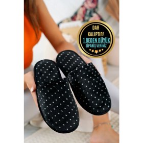 Resim Kadın Kışlık Terlik Peluş Yıkanabilir Günlük Ev Terliği Misafir Çeyiz Bohça Gelin Terliği 