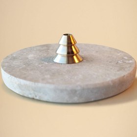 Resim Travertine Tree Brass Stick Incense Burner 