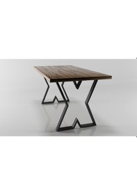 Resim Kalın X Model Metal Ayak Seti Siyah Metal Masa Ayağı 