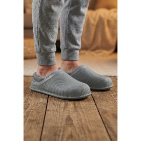Resim Gezer Erkek Kışlık Eva Içi Peluşlu Sessiz Taban Ev Bahçe Terlik 